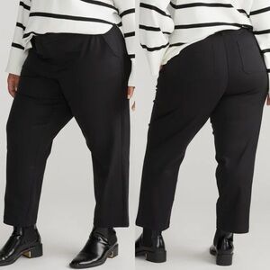 Universal Standard Orchard High Waist Stretch Twill Crop Pants Black Cotton